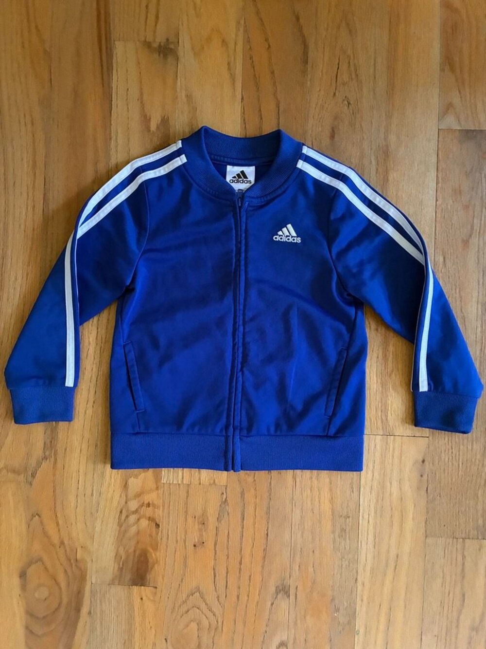 Adidas Kids 3T Royal Blue 3-Stripes Full Zip Track Jacket